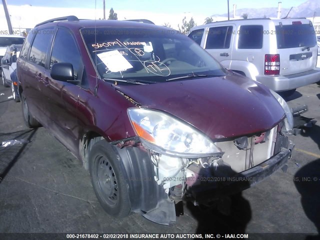 5TDZK23C97S002064 - 2007 TOYOTA SIENNA CE/LE BURGUNDY photo 1