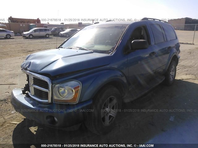 1D4HD48D34F175077 - 2004 DODGE DURANGO SLT BLUE photo 2