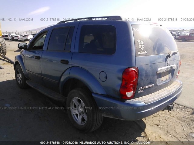 1D4HD48D34F175077 - 2004 DODGE DURANGO SLT BLUE photo 3