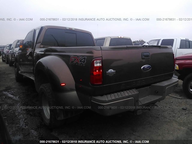 1FT8W3DTXCEC44978 - 2012 FORD F350 4X4 CREWCAB SUPER DUTY BROWN photo 3