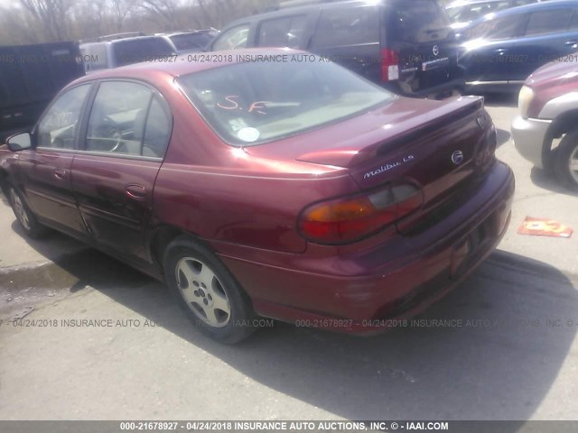1G1NE52J33M663661 - 2003 CHEVROLET MALIBU LS წითელი ფოტო 3