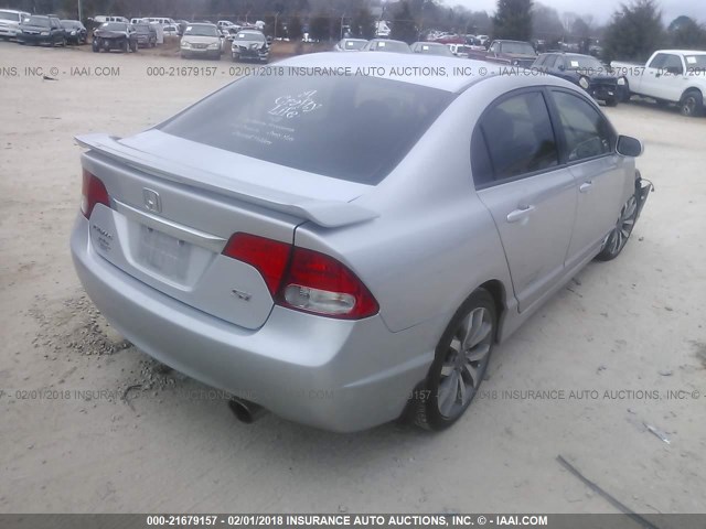 2HGFA55589H707415 - 2009 HONDA CIVIC SI SILVER photo 4