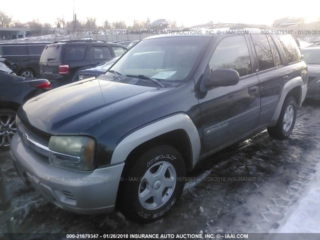 1GNDT13S932214853 - 2003 CHEVROLET TRAILBLAZER  BLACK photo 2