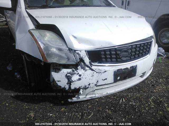 3N1AB6AP5CL626179 - 2012 NISSAN SENTRA 2.0/2.0S/SR/2.0SL WHITE photo 6