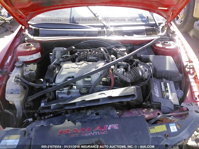 1G2NW12E9XM847660 - 1999 PONTIAC GRAND AM GT RED photo 10