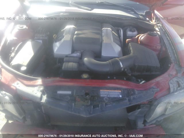 2G1FK1EJ3A9165455 - 2010 CHEVROLET CAMARO SS Rojo foto 10