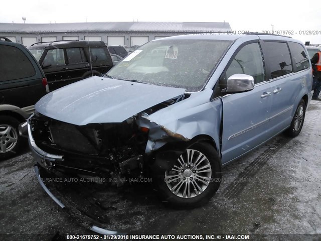 2C4RC1CG1DR588516 - 2013 CHRYSLER TOWN & COUNTRY TOURING L BLUE photo 2