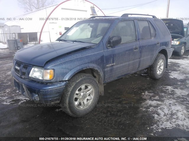 4S2DM58Y844310090 - 2004 ISUZU RODEO S BLUE photo 2