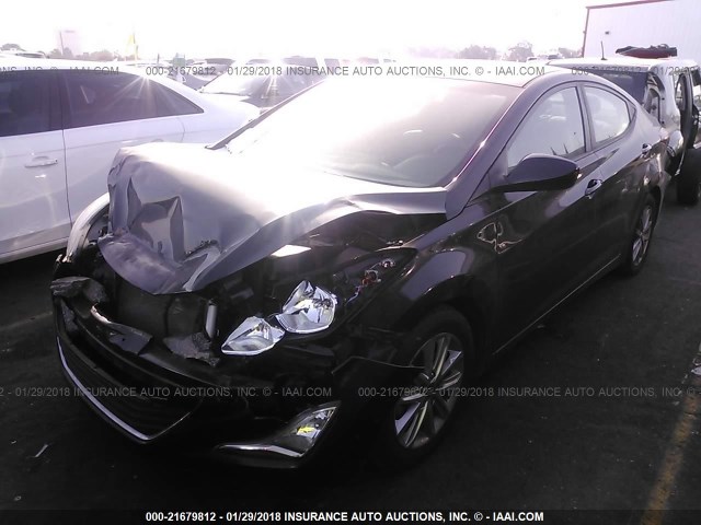 KMHDH4AE0FU261721 - 2015 HYUNDAI ELANTRA SE/SPORT/LIMITED BLACK photo 2