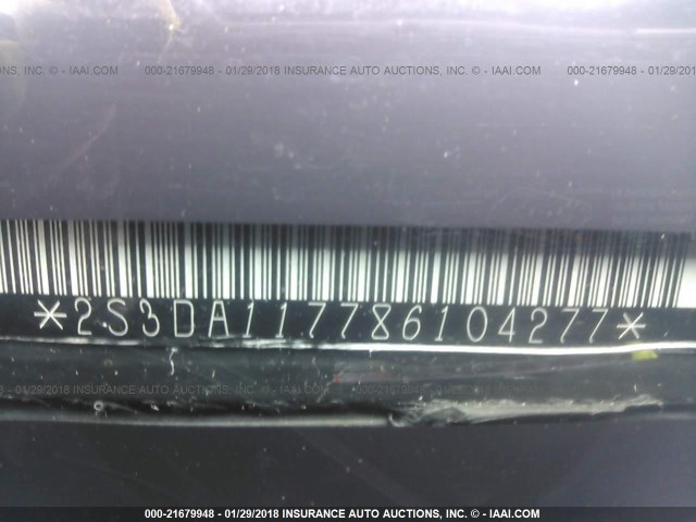 2S3DA117786104277 - 2008 SUZUKI XL7 BLACK photo 9