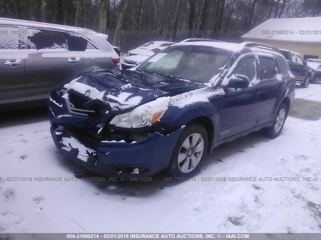 4S4BRBCC9A3364705 - 2010 SUBARU OUTBACK 2.5I PREMIUM BLUE photo 2