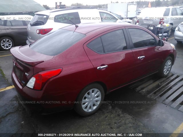 3N1CN7AP8DL883635 - 2013 NISSAN VERSA S/S PLUS/SV/SL RED photo 4