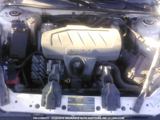 2G2WP552061129225 - 2006 PONTIAC GRAND PRIX WHITE photo 10