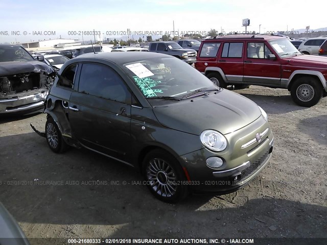 3C3CFFCR1CT280452 - 2012 FIAT 500 LOUNGE GREEN photo 1