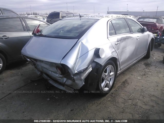 1G1ZB5EB4A4113106 - 2010 CHEVROLET MALIBU LS ვერცხლისფერი ფოტო 4