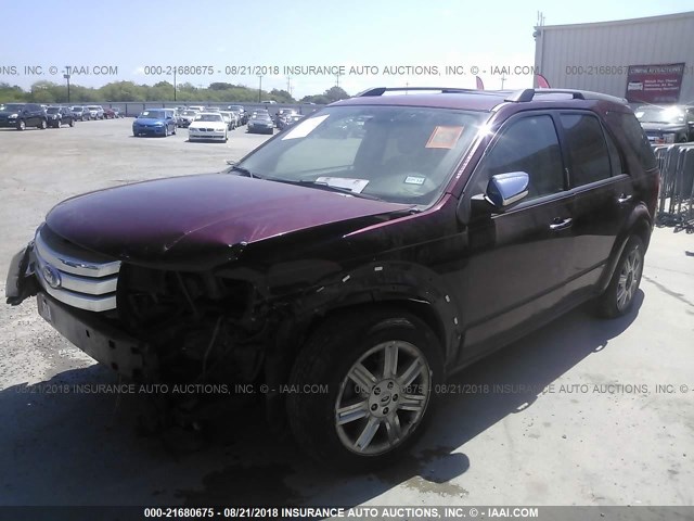 1FMDK03W08GA10781 - 2008 FORD TAURUS X LIMITED MAROON photo 2