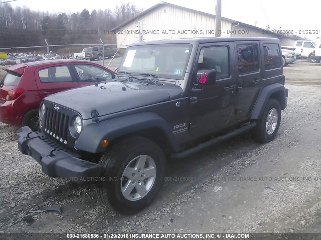 1C4BJWDG7GL235598 - 2016 JEEP WRANGLER UNLIMITE SPORT GRAY photo 2