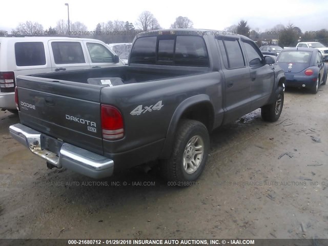 1D7HG48N03S103410 - 2003 DODGE DAKOTA QUAD SLT GRAY photo 4