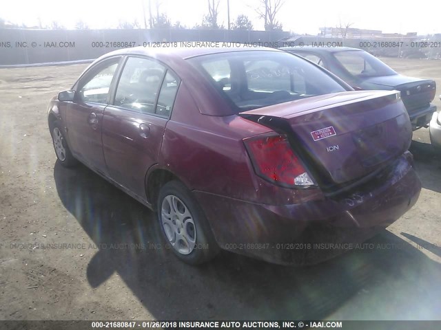 1G8AJ52FX4Z198582 - 2004 SATURN ION LEVEL 2 RED photo 3