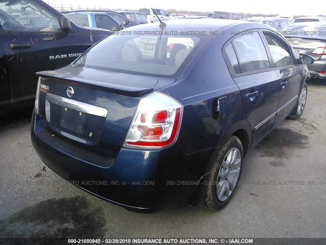 3N1AB6AP6CL628765 - 2012 NISSAN SENTRA 2.0/2.0S/SR/2.0SL BLUE photo 4