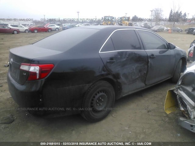 4T4BF1FK9CR198209 - 2012 TOYOTA CAMRY SE/LE/XLE BLACK photo 4