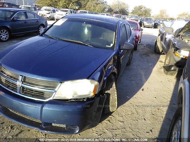 1B3LC46B79N532707 - 2009 DODGE AVENGER SE/SXT BLUE photo 2