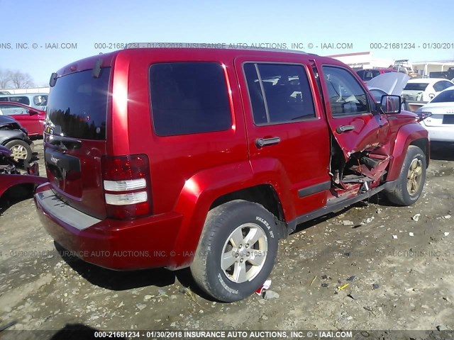 1J8GP28K89W511759 - 2009 JEEP LIBERTY SPORT 红色 照片 4