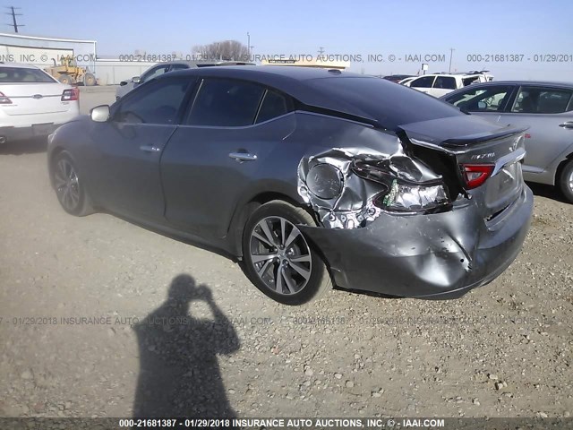 1N4AA6APXGC408987 - 2016 NISSAN MAXIMA 3.5S/SV/SL/SR/PLAT GRAY photo 3