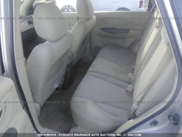 KM8JM12B36U249516 - 2006 HYUNDAI TUCSON GL SILVER photo 8