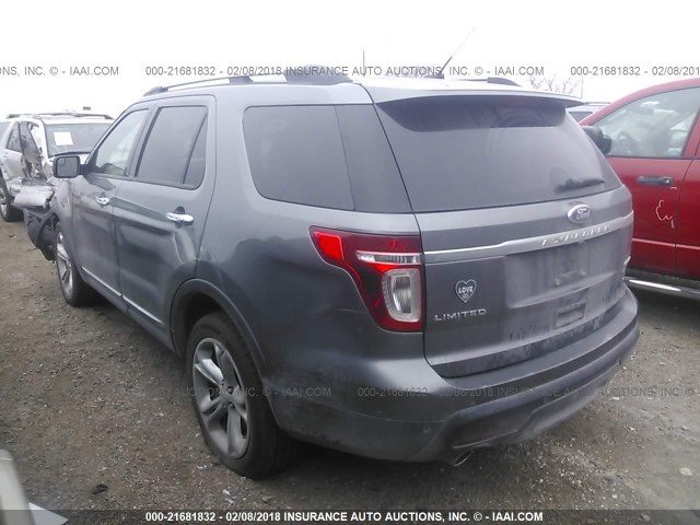 1FM5K7F81DGC82289 - 2013 FORD EXPLORER LIMITED ნაცრისფერი ფოტო 3