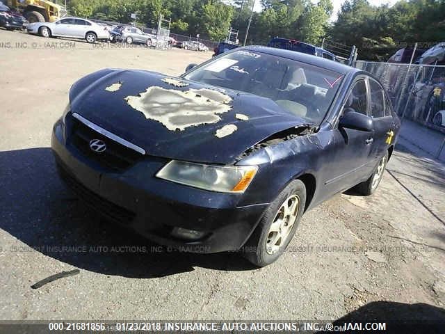 5NPEU46C56H175729 - 2006 HYUNDAI SONATA GLS/LX BLUE photo 2