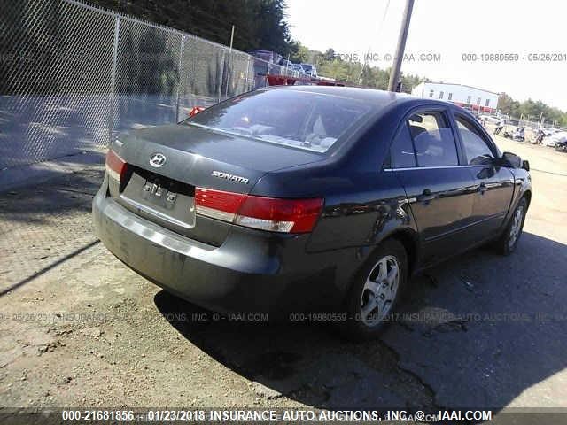 5NPEU46C56H175729 - 2006 HYUNDAI SONATA GLS/LX BLUE photo 4