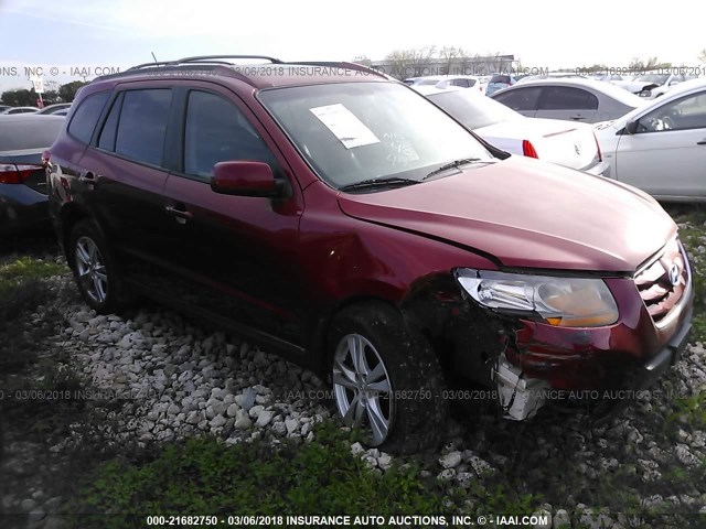 5NMSH4AG8AH379190 - 2010 HYUNDAI SANTA FE SE RED photo 1