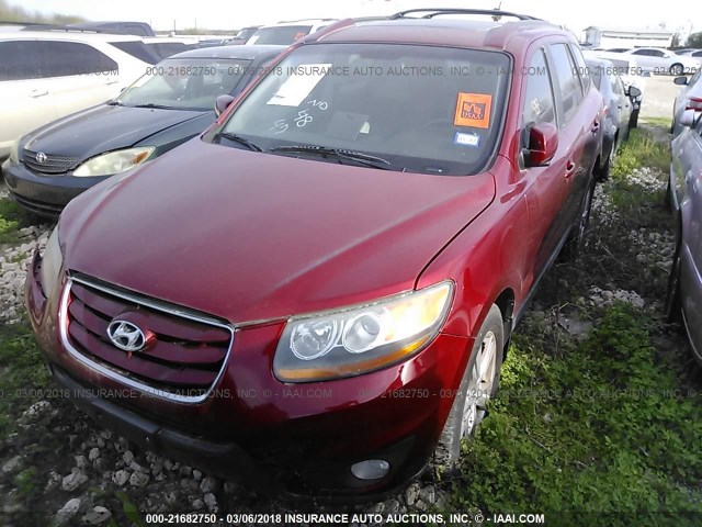 5NMSH4AG8AH379190 - 2010 HYUNDAI SANTA FE SE RED photo 2