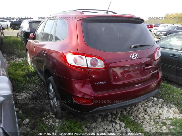 5NMSH4AG8AH379190 - 2010 HYUNDAI SANTA FE SE RED photo 3