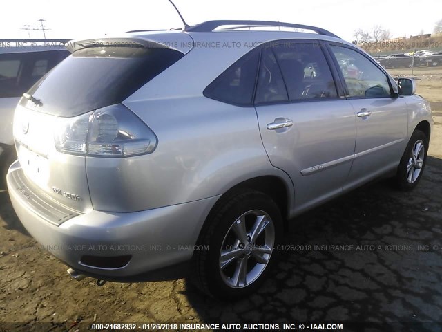 JTJHW31U882866370 - 2008 LEXUS RX 400H SILVER photo 4