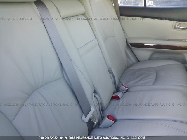 JTJHW31U882866370 - 2008 LEXUS RX 400H SILVER photo 8