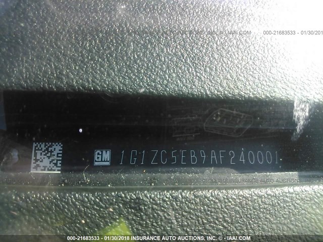 1G1ZC5EB9AF240001 - 2010 CHEVROLET MALIBU 1LT BLACK photo 9