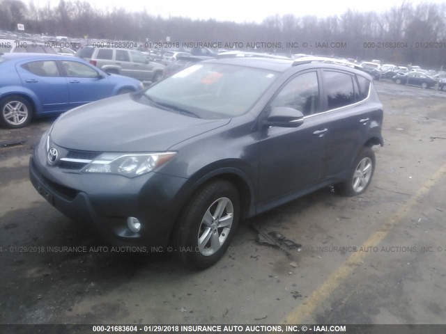 2T3RFREV6DW092232 - 2013 TOYOTA RAV4 XLE BLUE photo 2