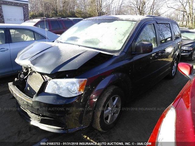 2C4RDGCG0CR178918 - 2012 DODGE GRAND CARAVAN SXT BLACK photo 2