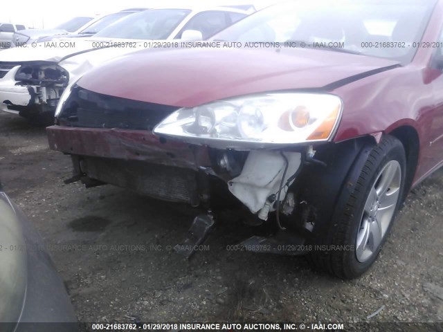 1G2ZG58B374259031 - 2007 PONTIAC G6 SE RED photo 6