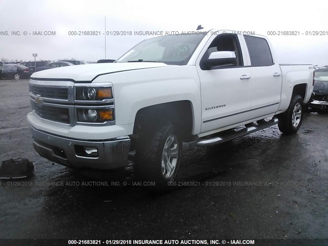 3GCUKSEC9EG471707 - 2014 CHEVROLET SILVERADO K1500 LTZ WHITE photo 2