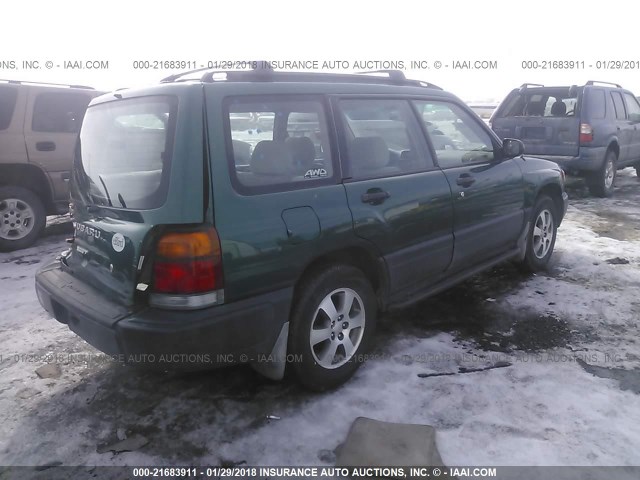 JF1SF6359WH756962 - 1998 SUBARU FORESTER L GREEN photo 4