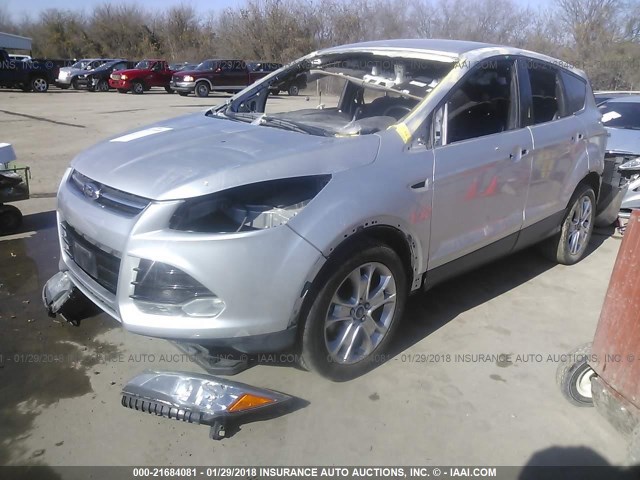 1FMCU0H95DUA18153 - 2013 FORD ESCAPE SEL SILVER photo 2