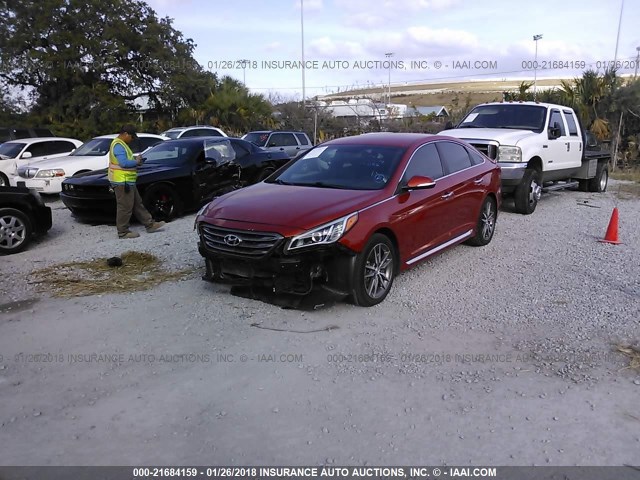 5NPE34AB4FH175254 - 2015 HYUNDAI SONATA 2.0 SPORT ORANGE photo 2