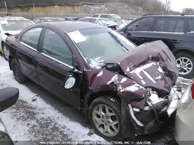 1B3ES46C61D245549 - 2001 DODGE NEON SE/ES BURGUNDY photo 1