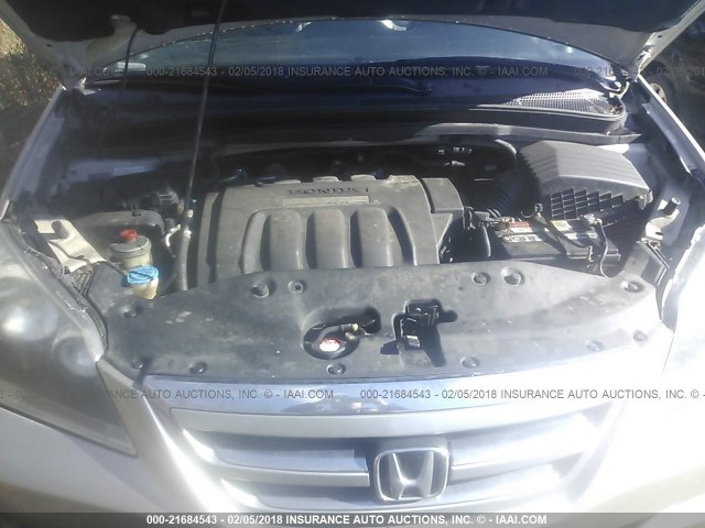 5FNRL38616B459752 - 2006 HONDA ODYSSEY EXL ვერცხლისფერი ფოტო 10