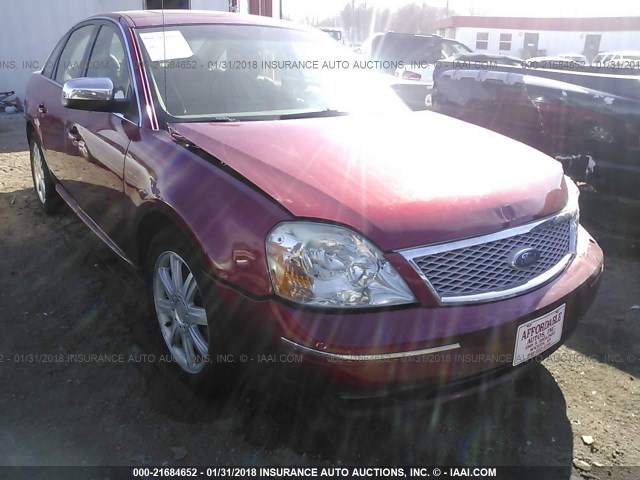 1FAHP25157G162077 - 2007 FORD FIVE HUNDRED LIMITED MAROON photo 1