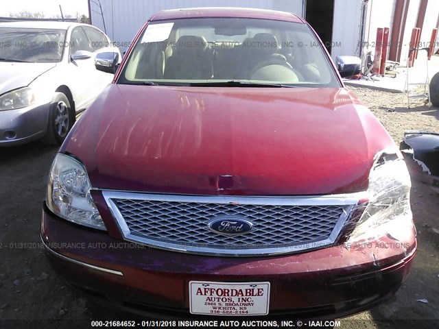 1FAHP25157G162077 - 2007 FORD FIVE HUNDRED LIMITED MAROON photo 6