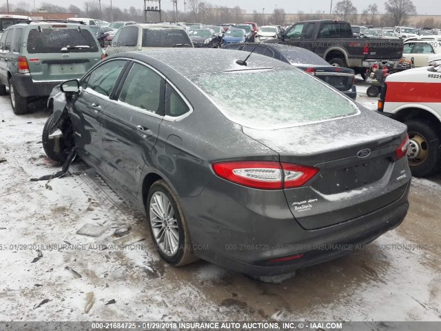 3FA6P0LU0ER119474 - 2014 FORD FUSION SE HYBRID GRAY photo 3